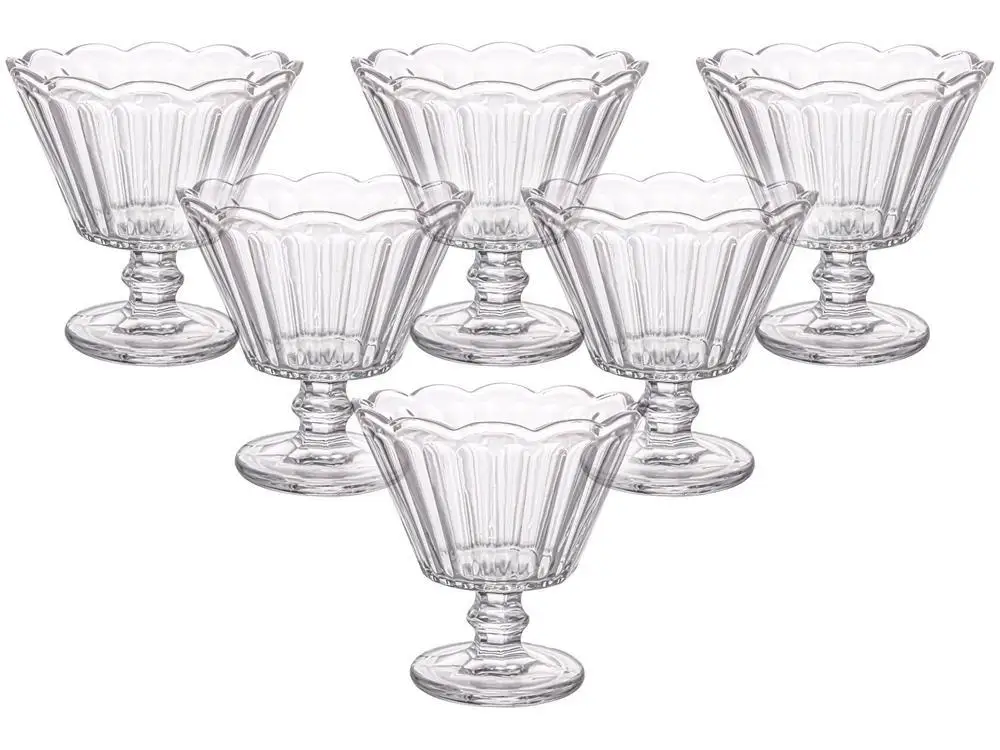 Juego de vasos de cristal para postre, Set de 6 piezas, 150ml, transparente