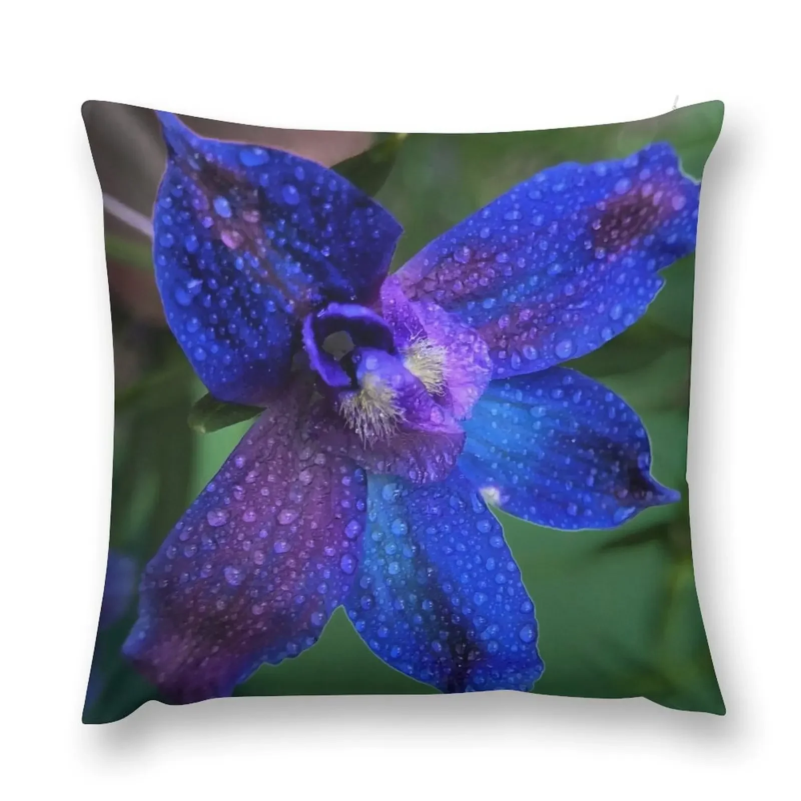 Delphinium One Throw Pillow Decorative Cushions pillow cover luxury pillow