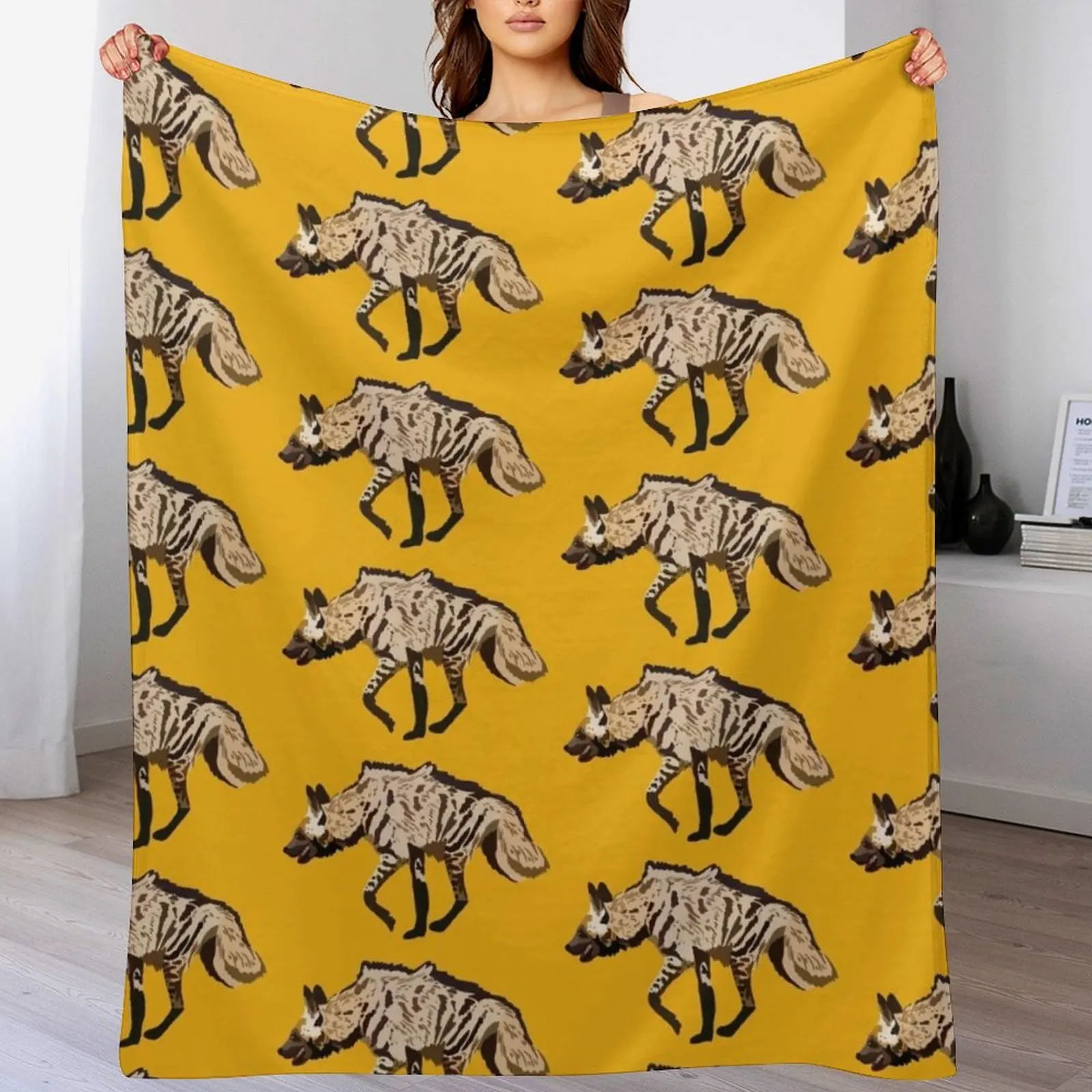 S is for Striped Hyena Throw Blanket