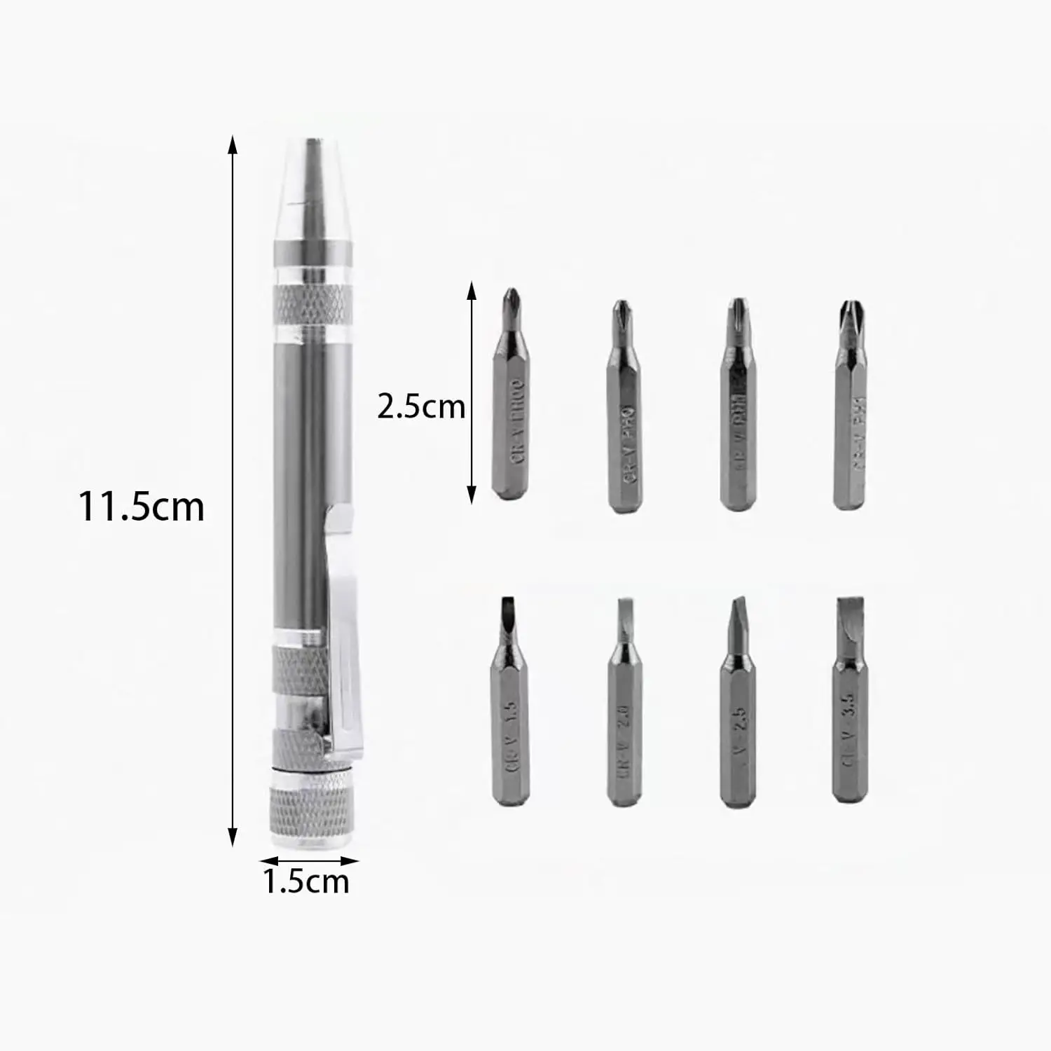8 in1 ペンドライバーセットアルミ合金ペンタイプ手動多機能ドライバーキットハンドツール