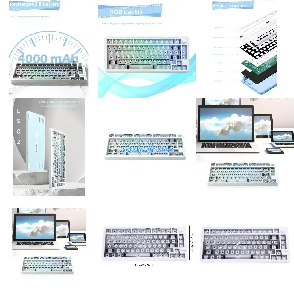 

E65E LS02 Mechanical Keyboard 3Modes Switches Replaces Customizable Typing