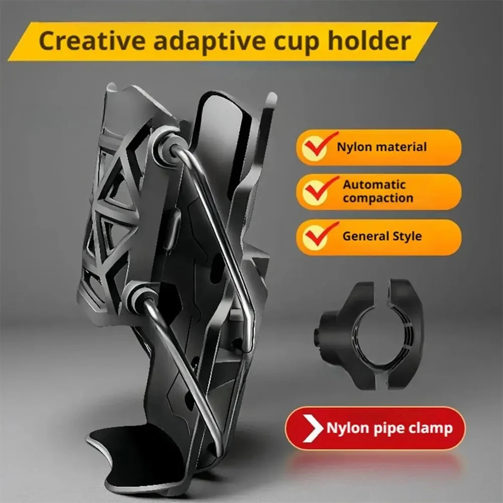 360° Adjustable Handlebar Cup Cage Universal Bike Motorcycle Water Bottle Holder For MTB Road Cycling ADV Motorbike Cup Stand
