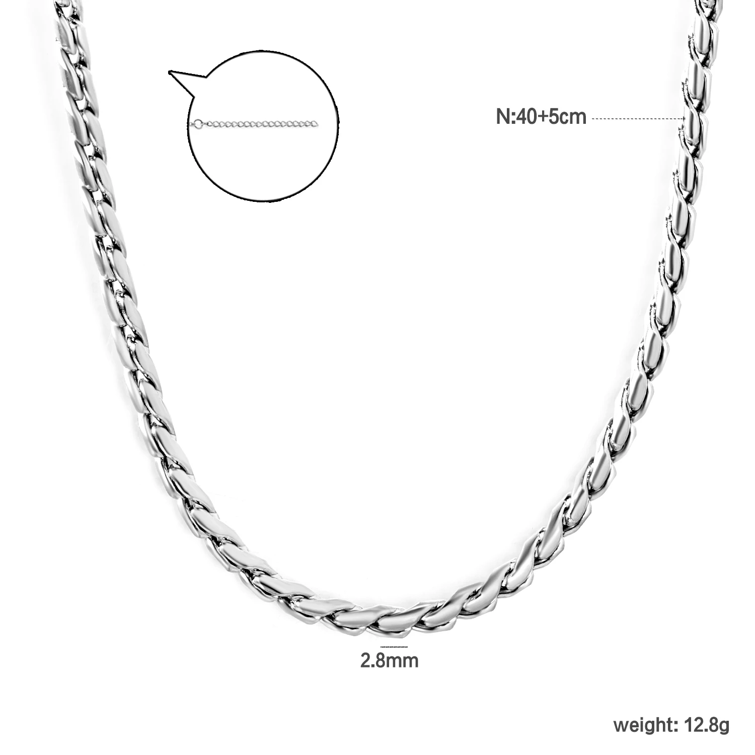 ASONSTEEL Simple Stainless Steel Chains Necklace Adjustable Jewelry For Women Man Thick Choker Necklace Minimalist Jewelry Gifts