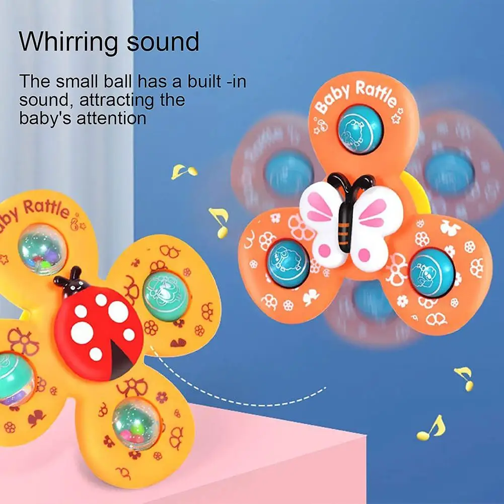 1Set Children's Suction Cup Rotating Music Puzzle Fun Rotate Gyroscope Stress Relieving Toys Safe Materials Early Childhood Toys