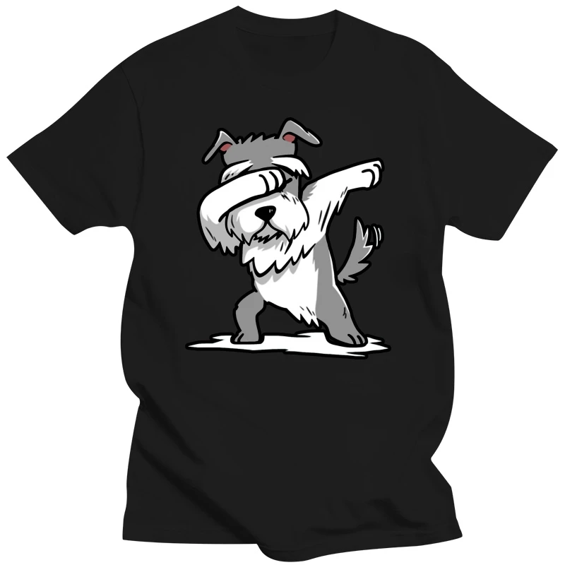 Dabbing Schnauzer Dog Hip Hop Casual T Shirt For Men Cute Corgi Terrier Pug New Tshirt Fashion Print Plus Size 3XL Clothes