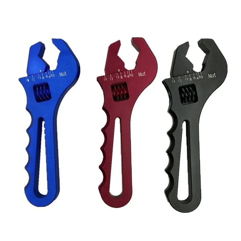 

Portable AN Hose Fitting Adjustable Wrench Spanner Lightweight Aluminum Alloy 3AN-16AN Manual Repair Tool Red/Blue/Black