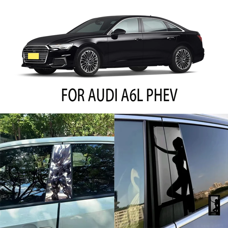 Door Window Decoration Trims Pillar Posts Stickers Auto Styling for AUDI A6L PHEV Car accessories