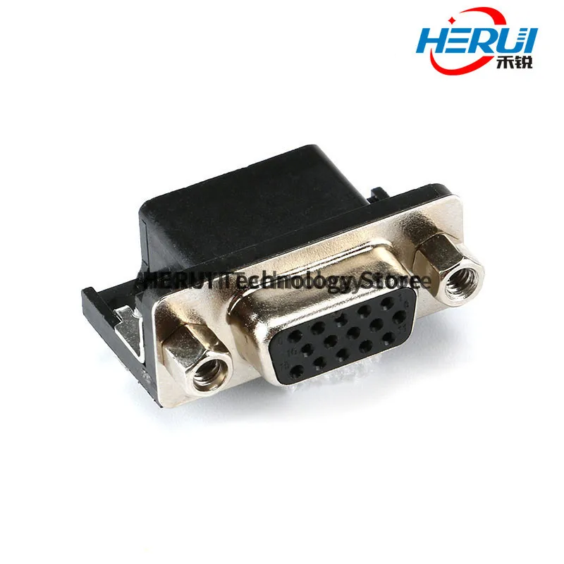 Three rows of 15-core 90-degree bent pin RS232 serial port socket socket plate copper feet