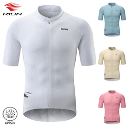 RION Cycling Jersey Men Mountain Bike MTB Shirts UPF50+ Bicycle Clothing Road Riding Jerseys Outdoor Sports Slim Fit Breathable