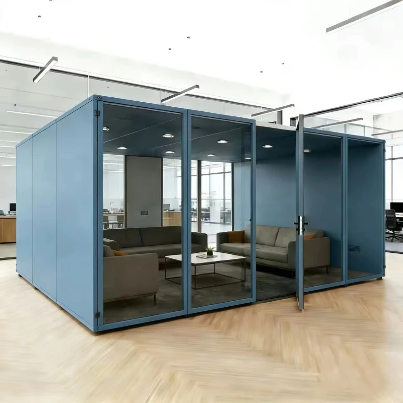 6-Person Silent Pod Private Soundproof Conference Room Mobile soundproof room for Productive Teamwork Efficient Area