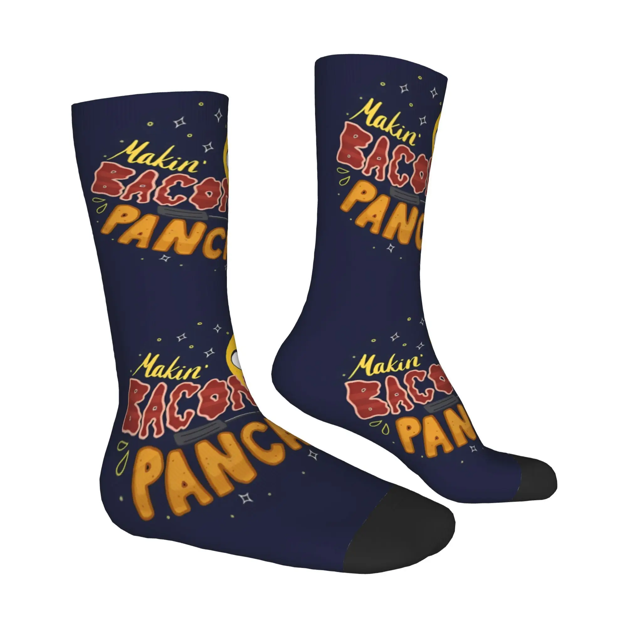 جوارب Happy Men's Makin' Bacon Pancakes Jake The Dog Retro Adventure Time Street Style جورب طاقم غير رسمي نمط هدية مطبوع