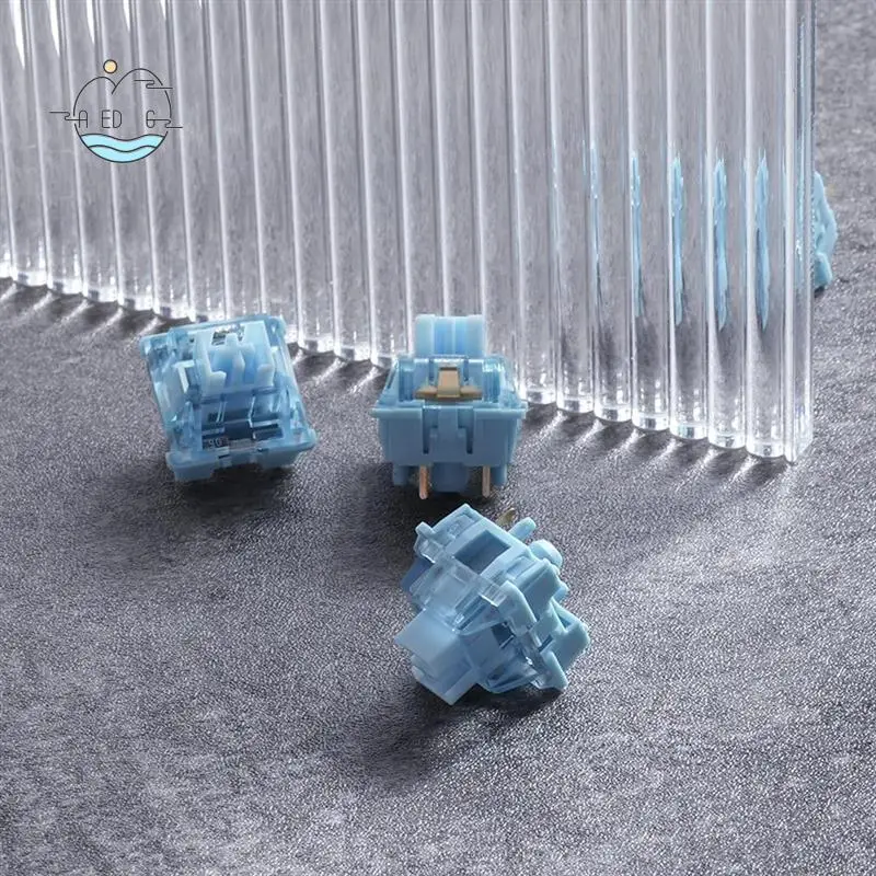 

AED6-45 шт. V3 Pro кремово-синий переключатель 5-контактный тактильный переключатель 45Gf с пылезащитным стержнем, совместимый с механической клавиатурой MX