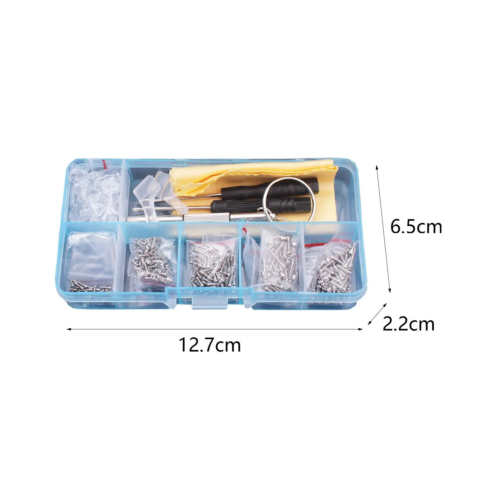 Eyeglasses Repair Set Spectacle Repair Tool Include Nose Pads Spare Parts with Compact Screw Box for Spectacles Watch