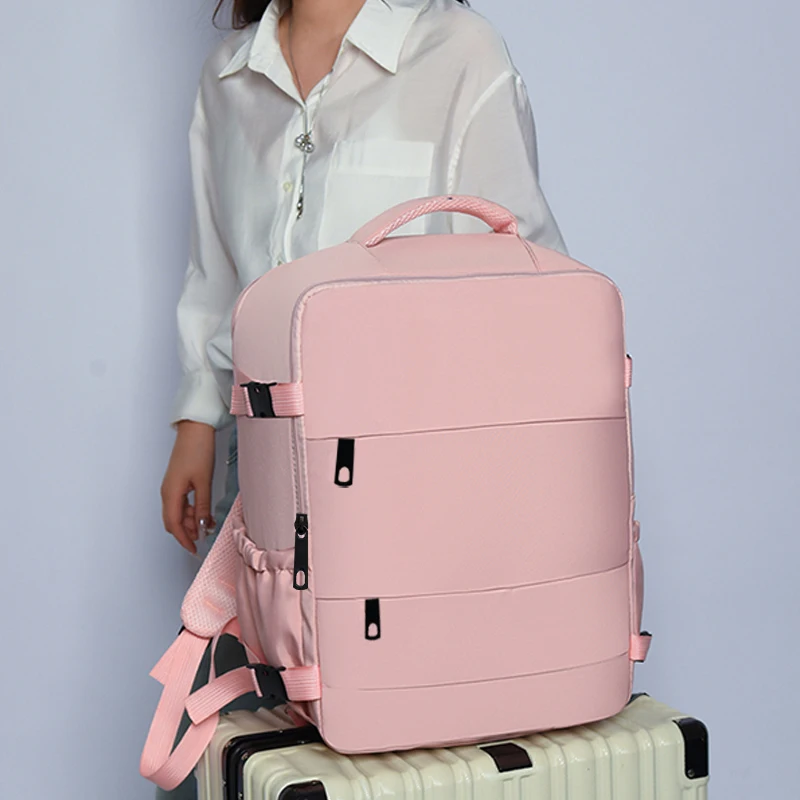 Mochila Versátil à Prova d'Água para Laptop, Design Unissex Moderno, Bolsos Laterais para Garrafa de Água e Pequenos Acessórios