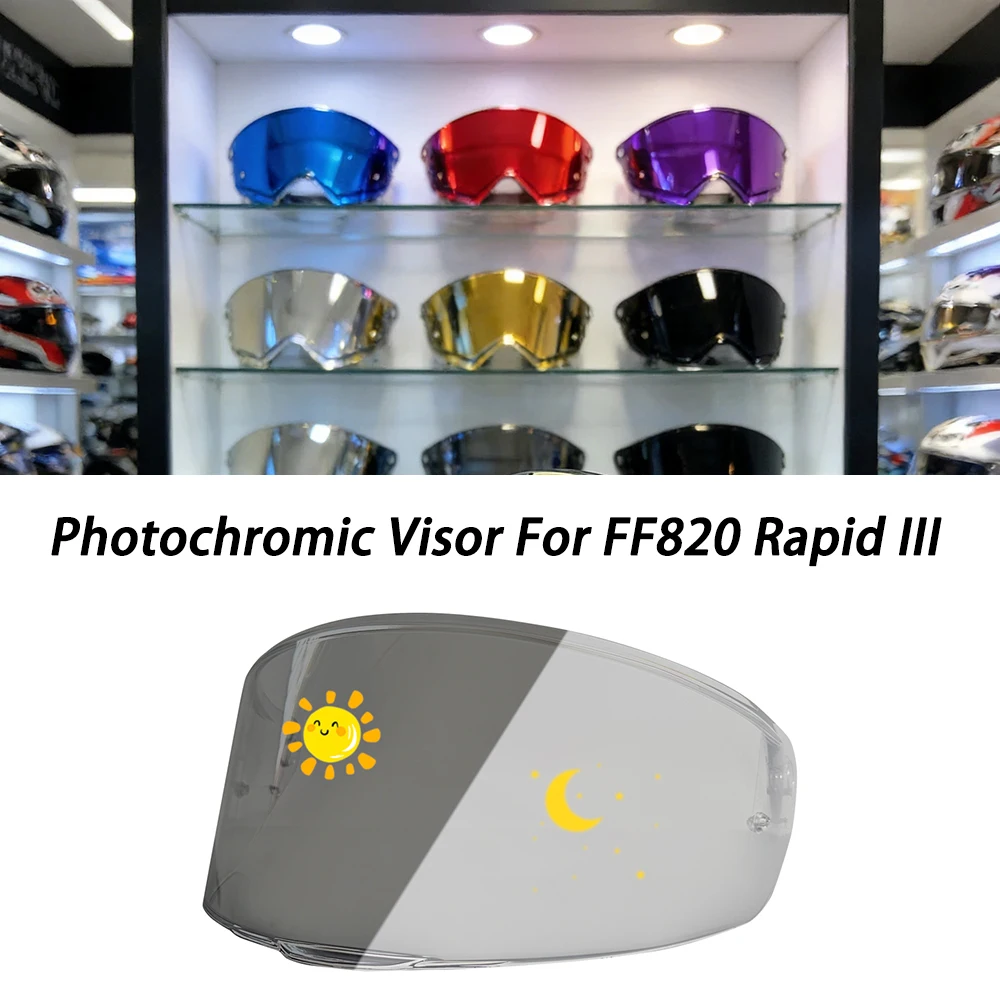Motorcycle Helmet hromic lens For LS2 FF820 Rapid III Helmet Photochromic Visor Uv Protection Casco Moto Visera Sunshield