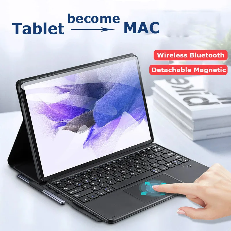 

For Huawei Honor Pad X7 8.7 Inch JMS-W09 2025 JMS-L09 Flip Case with Keyboard Bluetooth Keyboard+Tablet Cover and Mouse Trackpad