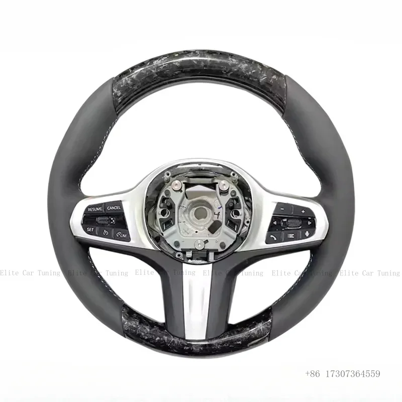 

For BMW G01 G02 G05 G06 G07 G08 G18 G20 G21 G22 G24 G26 G30 G38 G80 G81 G87 Leather Carbon Fiber Steering Wheel Forged Black