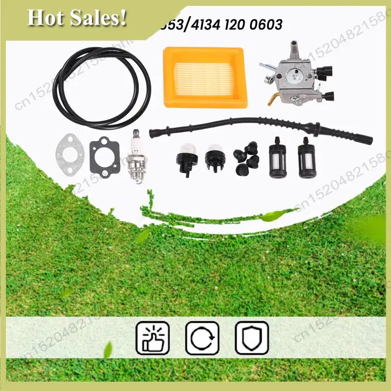 

-PQWN Carburetor Air Filter Kit For Stihl FS120 FS200 FS250 FS300 FS350 FR350 FR450 FR480 Replace 4134 120 0653 4134 120 0603