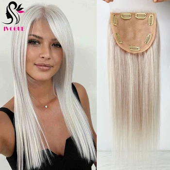 Cheveux humains blonds blonds agaçants blancs, injTop Closure, 5x5 