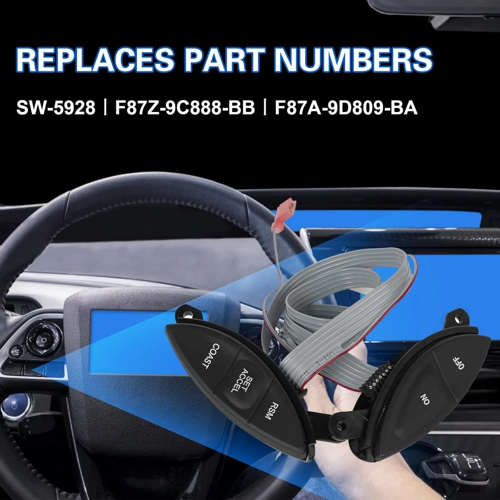 F87Z-9C888-BB For Ford Explorer Sport Trac Ranger F150 1998 1999 2000 2001 2002 2003 Steering Wheel Cruise Control Switch Button view 3