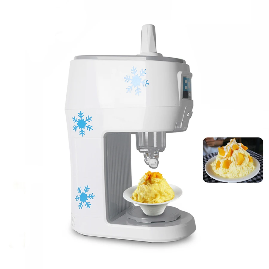 300W Semi-automatic Snowflakes Ice Crusher Shaved Machine Fruit Juice Store Electric Smoothies Snowflake Maker 70kgs/h 220V