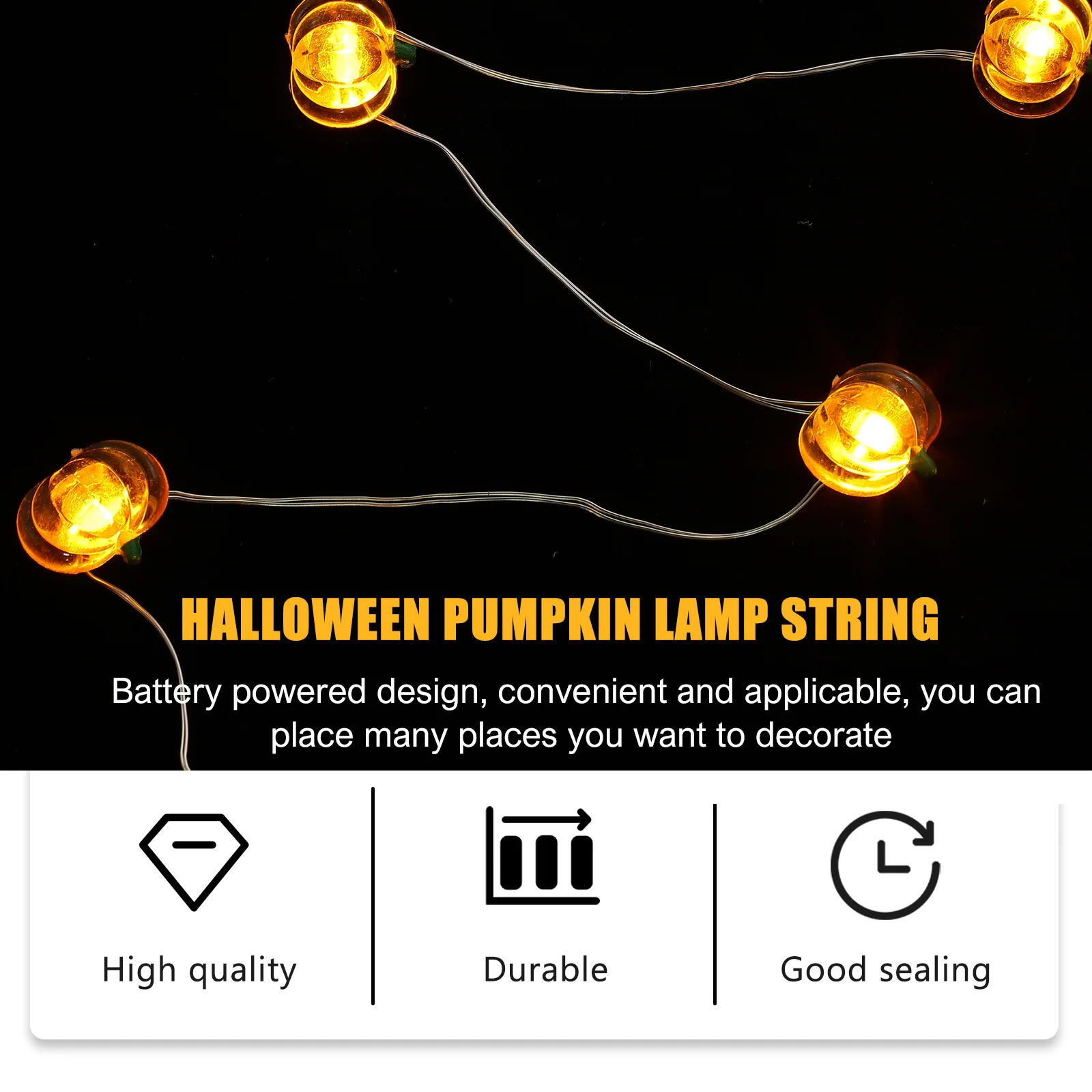 

1Set Halloween Pumpkin String Light Powered LED Pumpkin Shape Lamp String Decorative Light for Party Festival Indoor