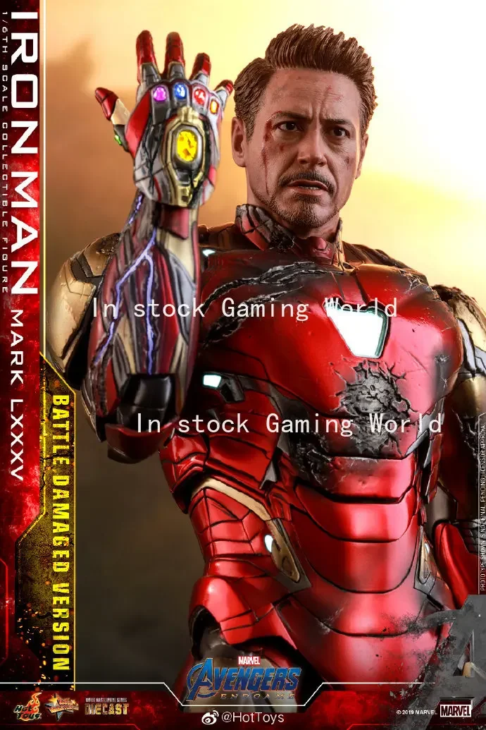 Hot Toys MMS543 1/6 Avengers 4: Final Battle Marvel Universe Iron Man Battle Damaged Version MK85 32CM Action Figure Collection