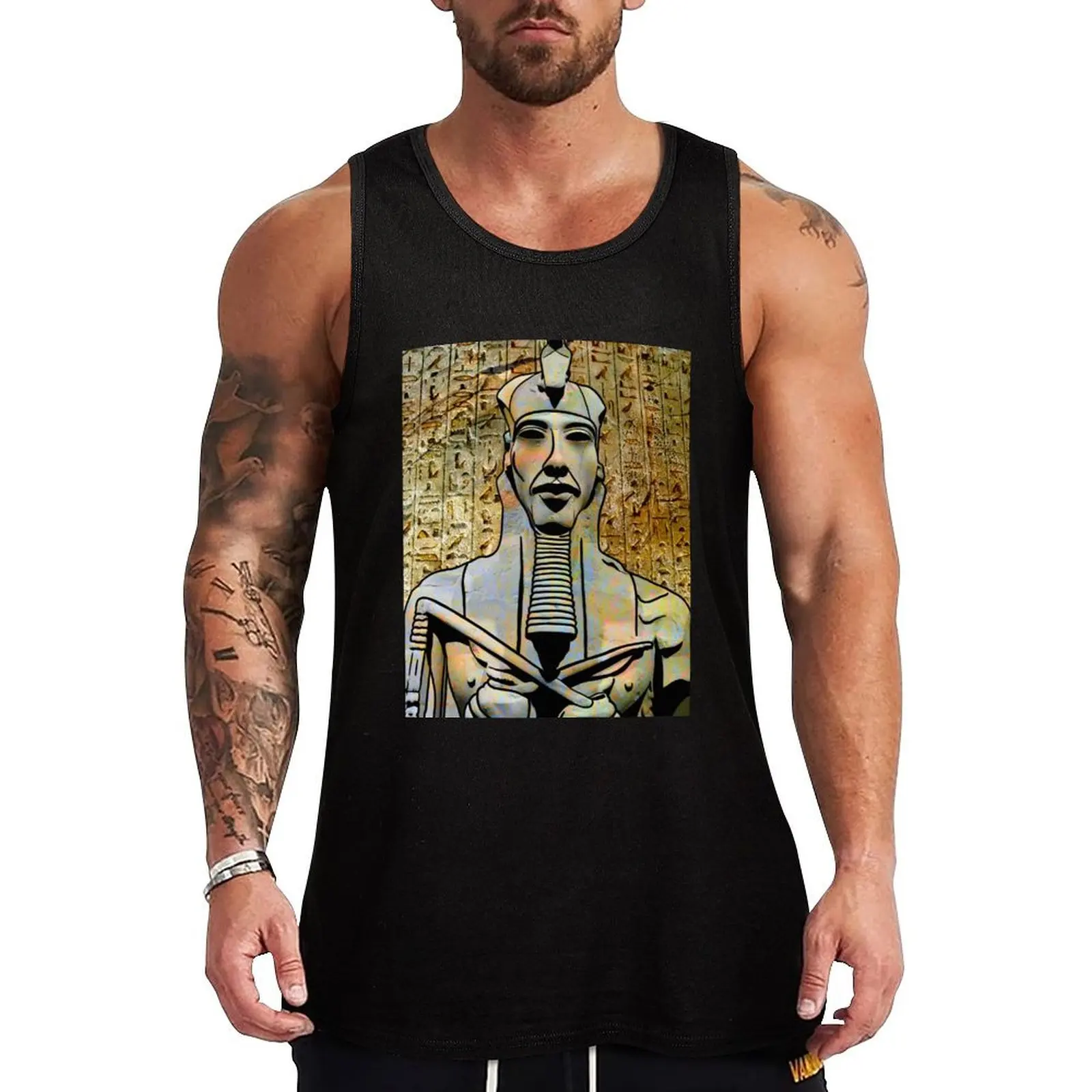 “Akhenaten” No.2 | Ancient Egyptian Pharaoh Tank Top clothes for men summer Sleeveless T-shirt tops gym training accessories