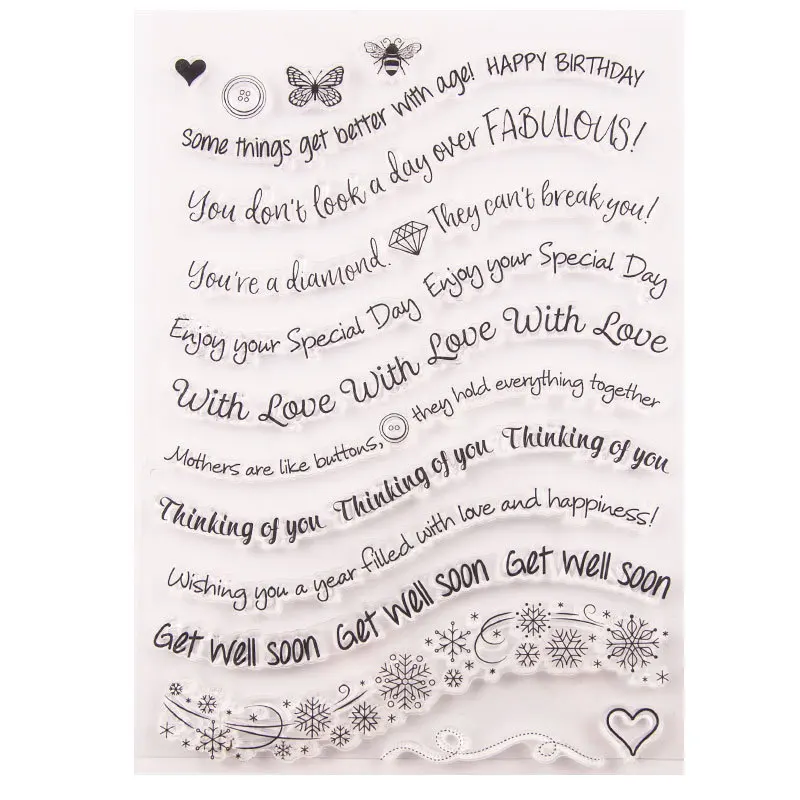 Klare Stempel, winkte Gruß wörter transparente Stempel dichtung für DIY Scrapbooking-Karte machen Fotoalbum Dekor t1482