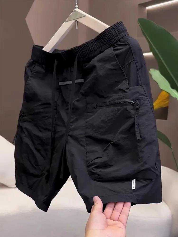 

Men's Summer Thin Breathable Simple Short Pants Fashionable Casual Five-Point Quick-Drying Workwear Polyester Fiber Shorts