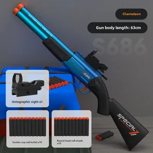Pistol Mainan Senapan S686 Peluncur Airsoft Laras Ganda Peluru Lembut Ganda Permainan Olahraga Luar Ruangan Pistol Tembakan Senjata untuk Hadiah Anak-anak 8 senapan airsoft sniper penjualan terbaik - №