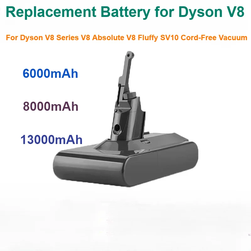 

For Dyson V8 21.6V Li-Ion with Dyson Series 6000mAh YH5 Replacement Battery Absolute V8 Fluffy SV10 Cord-Free Vacuum