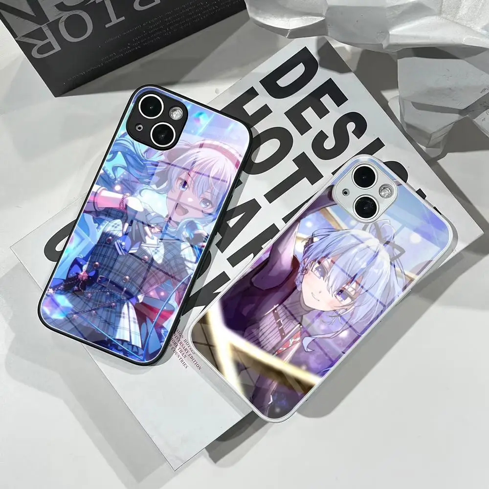 

Hoshimachi Suisei Phone Case Tempered Glass For IPhone 16 15 Pro Max 14 13 12 Mini Plus Samsung S24 S23 Ultra phone case