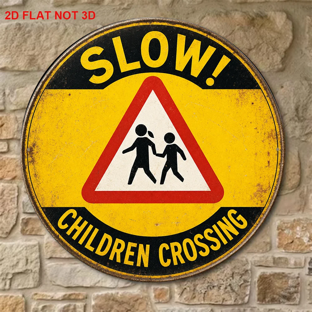 2D Flat, 1pc 8 X 8 Inches/20 X 20 Cm Round Sign, Vintage Decorative Plaque with 
