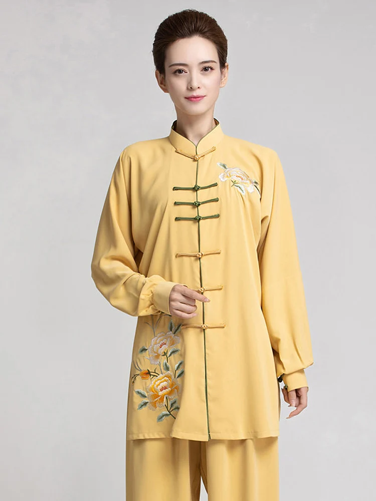 Women's Tai Chi Suit Yellow New Arrival Premium Trendy Spring Autumn Martial Arts Training & Performance Wear 6