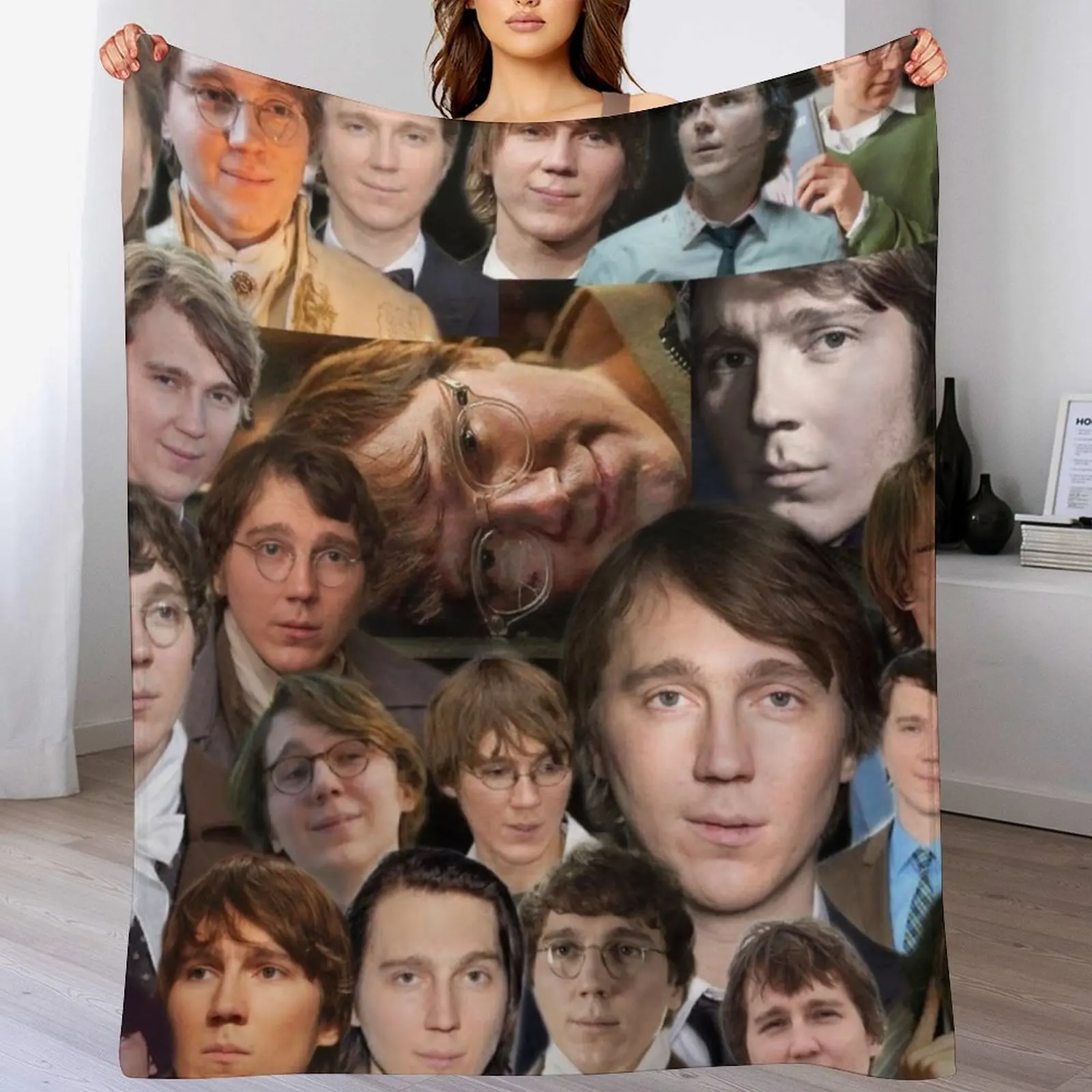 

paul dano - I love paul dano photo collage Throw Blanket Decorative Beds Hair Blankets