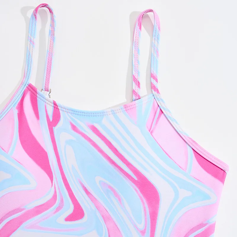 2026 Girls Swimsuit One Piece With Beach Pants Kids Swimwear Children\'s Bathers Bathing Swimming Swim Suit Summer Beachwear