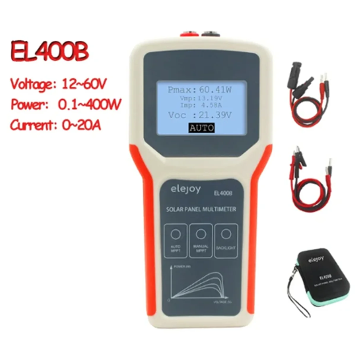 ELEJOY EL400B Photovoltaic Panel Multimeter Solar Panel MPPT Tester Voltage Current Power Test Meter Multi Meter