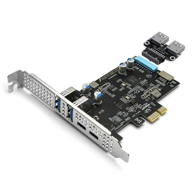 محول PCIe PCIEX4 X16 جديد متوافق مع 2025 منفذ مزدوج 10 جيجابت في الثانية لا يحتاج إلى سائق