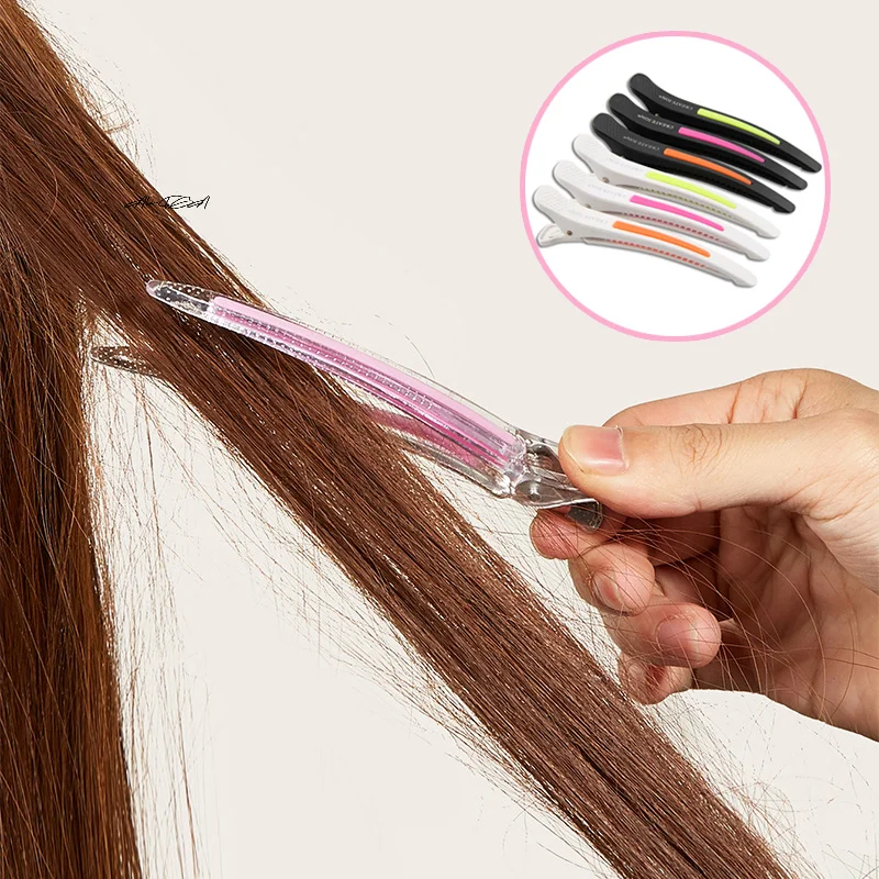 6Pcs Professional Seamless Alligator Hair Clips for Barbershop Haircutting Sectioning Salon And Household Beauty Styling Tools