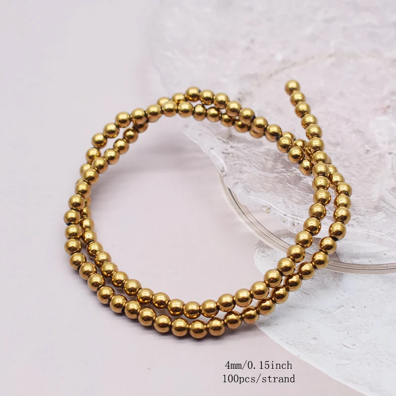 Überzug Gold Farbe Retention Natürliche Hämatit Stein Spacer Lose Perlen Für Schmuck Machen Diy Armbänder Finden