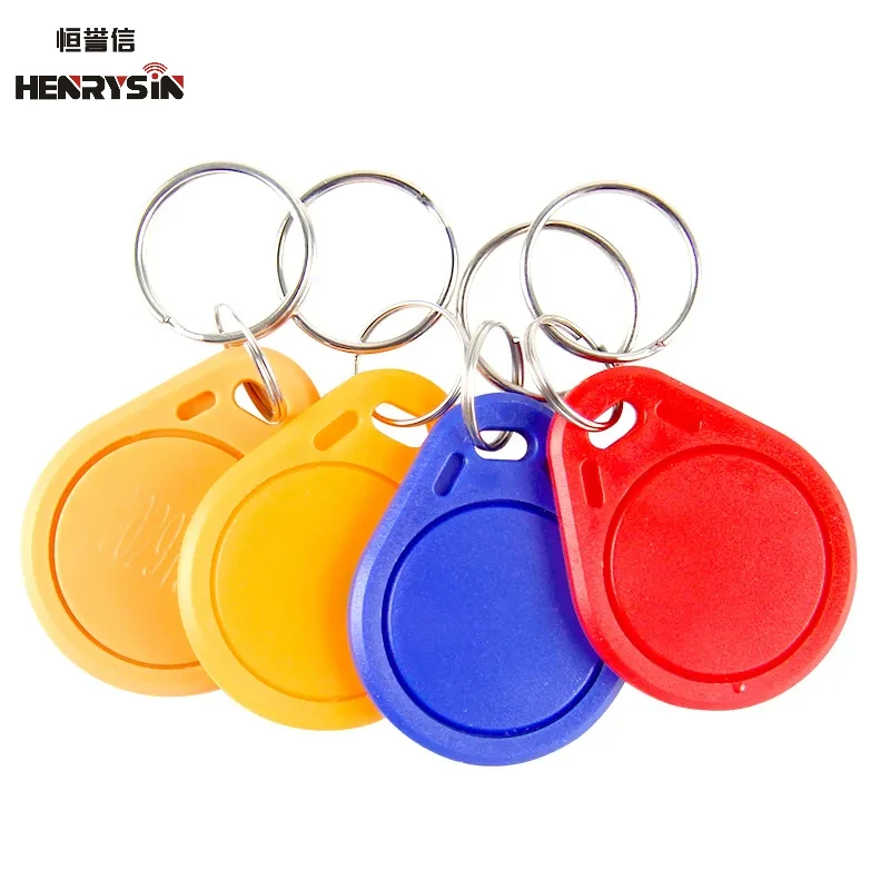 10pcs 13.56MHz IC M1 S50 Keyfobs Tags Access Control RFID Key Finder Card Token Attendance Management Keychain ABS Waterproof