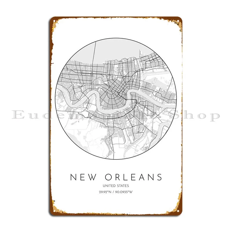 New Orleans United States Metal Sign Club Garage Create Design Cinema Tin Sign Poster