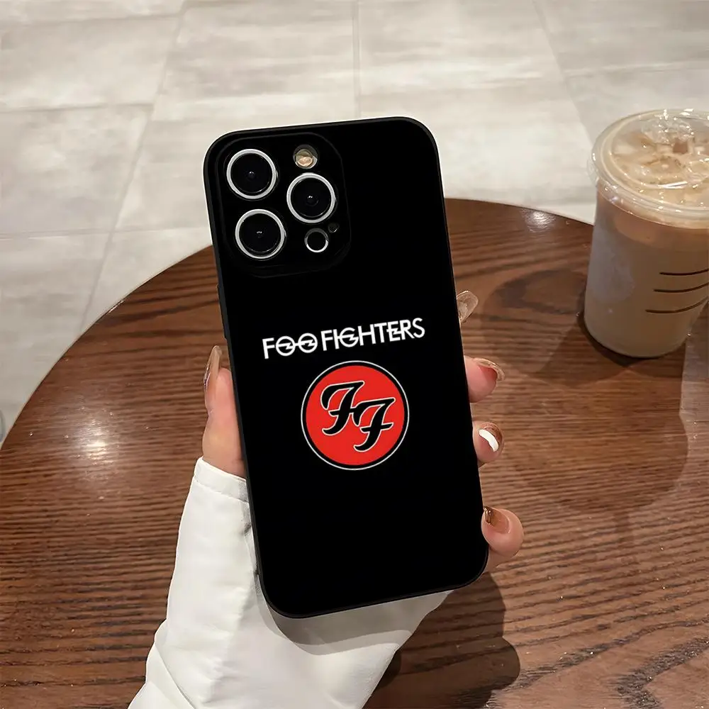 Funda de Teléfono Rock F-Foo Band FighterS para iPhone 17 Air 16 E Pro Max 15 14 13 Mini 12 Pro 11 XS Max 7 8 Plus, Carcasa Suave Negra