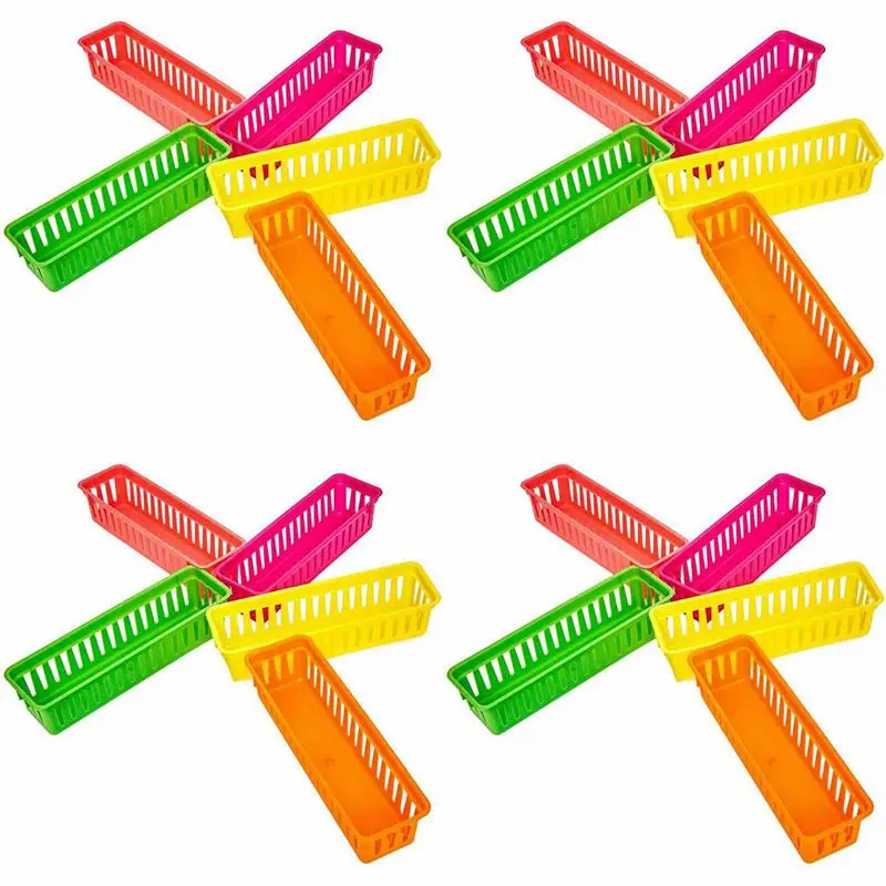 ABFU-Classroom Pencil Organizer Pencil Basket Or Crayon Basket, Variety Colors, Random Colors (20 Pack)