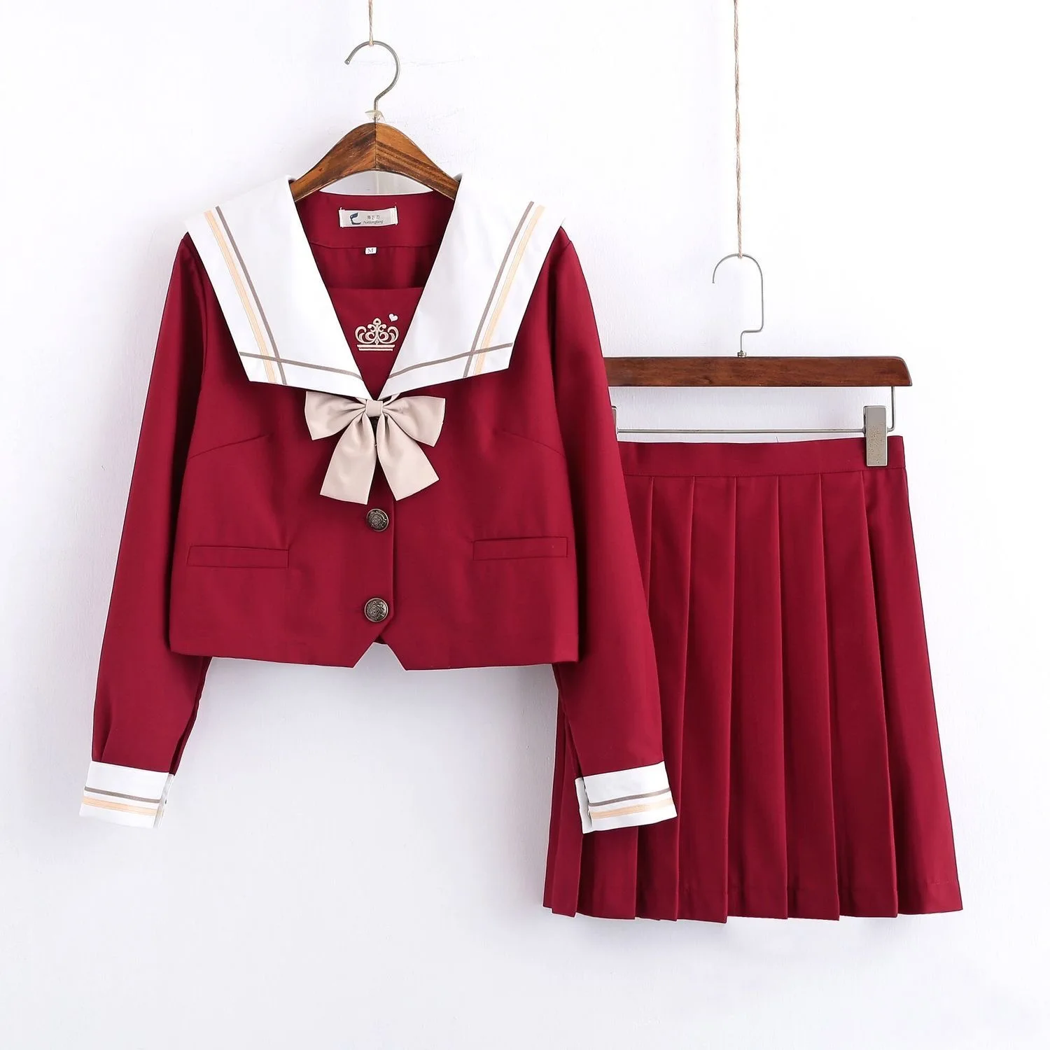 New Red JK Uniform Suit Spring Summer Short/long Sleeve Japanese School Uniforms For Women Sailor Pleated Skirt JK Sets Uniform