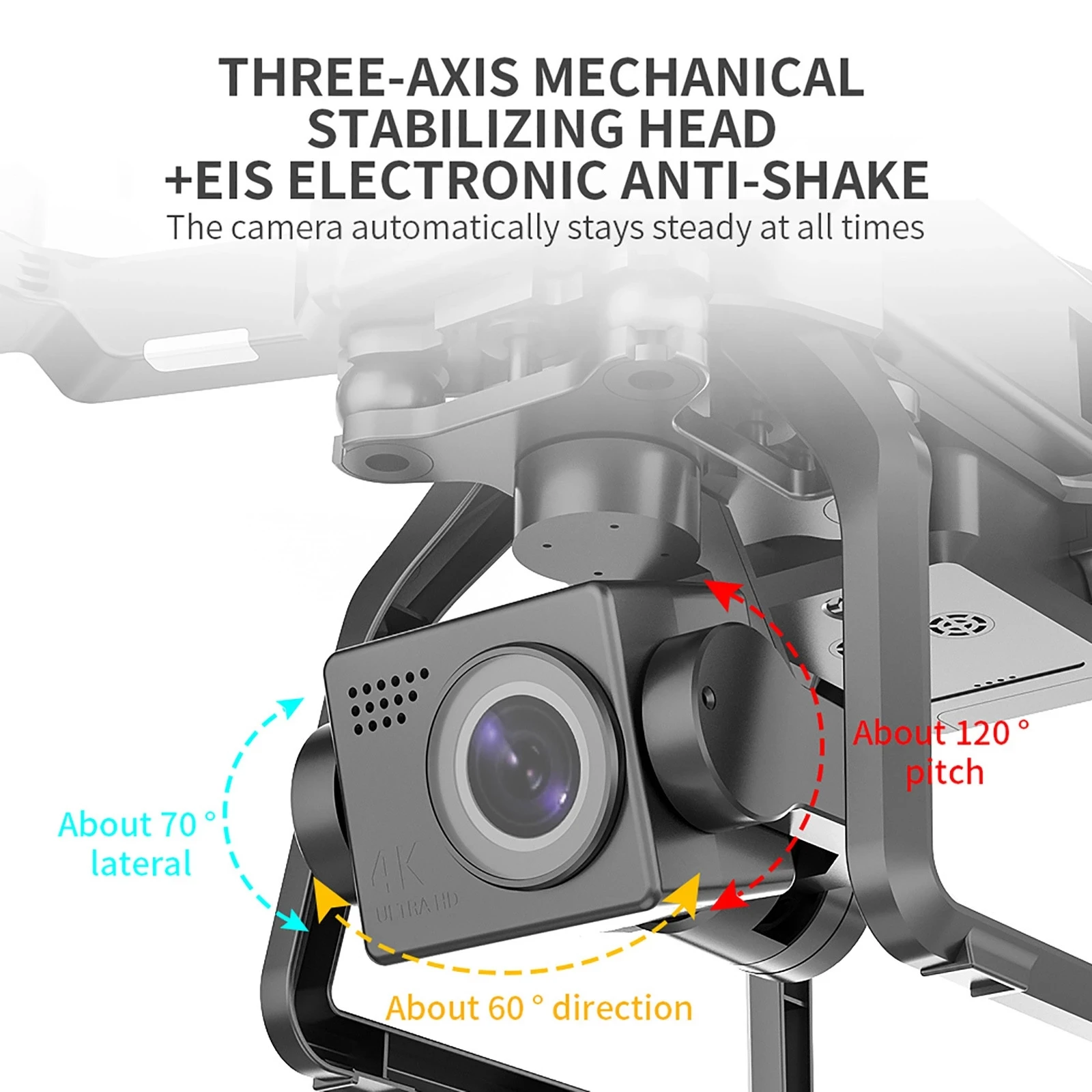 SJRC F7 4K PRO 3 축 짐벌, 긴 비행 시간 25 분, 3km 장거리 브러시리스 드론, HD 카메라 및 GPS