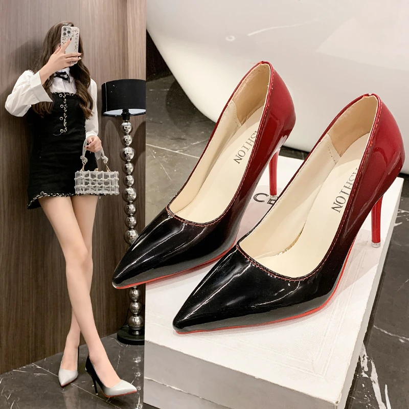 Sexy Red Sole High Heels, Specially Made for Women,Gradual Change Design, Pointed Style, Suitable for Party Occasions
