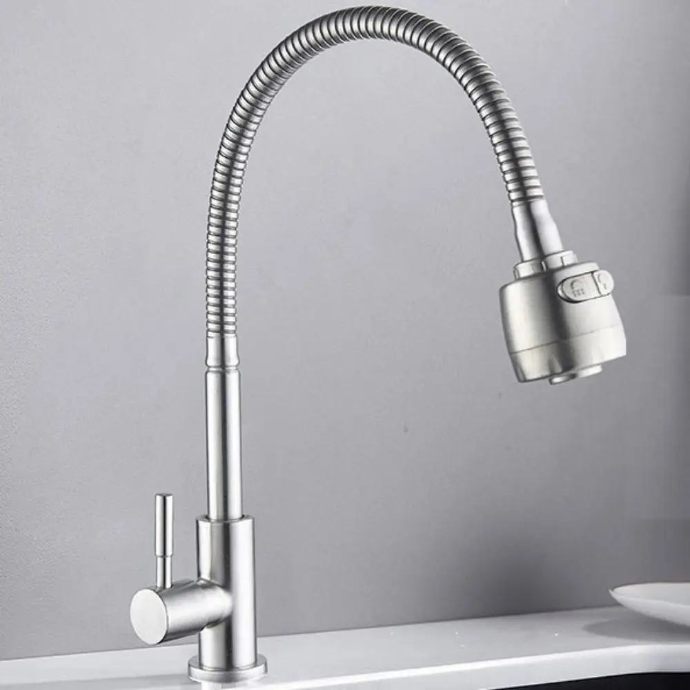 

Durable Rotatable Kitchen Faucet Universal Deck Mounted Kitchen Water Tap Adjustable Mode Stainless Steel Sink Water Tap Balcony
