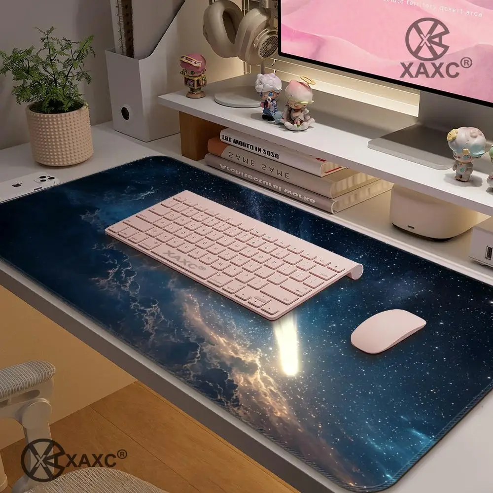 Starry Fall Mouse Pad XXL Computer Accessories Office Game Table Mats Rubber Anti-slip Gaming Keyboard Mouse Pad Desk Pad HYBXXC